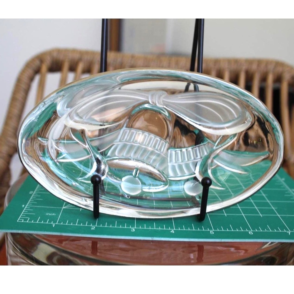 Studio Nova Glass Christmas Bells‎ Trinket Dish Frosted Oval Candy Bowl Japan